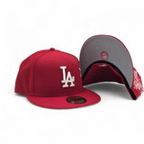 Red Los Angeles Dodgers Gray Bottom Hummingbird City Art Side Patch New Era 59Fifty Fitted