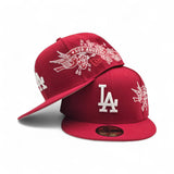 Red Los Angeles Dodgers Gray Bottom Hummingbird City Art Side Patch New Era 59Fifty Fitted