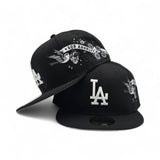 Black Los Angeles Dodgers Gray Bottom Hummingbird City Art Side Patch New Era 59Fifty Fitted