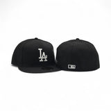 Black Los Angeles Dodgers Gray Bottom Hummingbird City Art Side Patch New Era 59Fifty Fitted