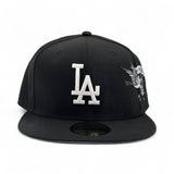 Black Los Angeles Dodgers Gray Bottom Hummingbird City Art Side Patch New Era 59Fifty Fitted