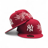 Red New York Yankees Gray Bottom Hummingbird City Art Side Patch New Era 59Fifty Fitted
