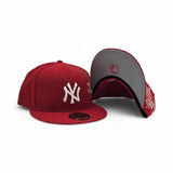 Red New York Yankees Gray Bottom Hummingbird City Art Side Patch New Era 59Fifty Fitted