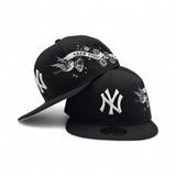 Black New York Yankees Gray Bottom Monotone Hummingbird City Art Side Patch New Era 59Fifty Fitted