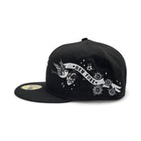 Black New York Yankees Gray Bottom Monotone Hummingbird City Art Side Patch New Era 59Fifty Fitted
