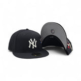 Navy Blue New York Yankees Gray Bottom Hummingbird City Art Side Patch New Era 59Fifty Fitted