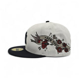 White New York Yankees Navy Blue Visor Gray Bottom Hummingbird City Art Side Patch New Era 59Fifty Fitted