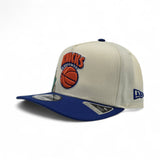 Off White New York Knicks Royal Blue Pre Curved Visor Gray Bottom New Era 9Fifty A Frame Hardwood Classics Snapback