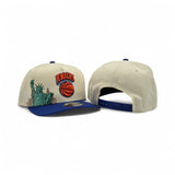 Off White New York Knicks Royal Blue Pre Curved Visor Gray Bottom New Era 9Fifty A Frame Hardwood Classics Snapback