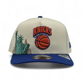 Off White New York Knicks Royal Blue Pre Curved Visor Gray Bottom New Era 9Fifty A Frame Hardwood Classics Snapback