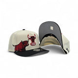 Off White Chicago Bulls Black Pre Curved Visor Gray Bottom New Era 9Fifty A Frame Hardwood Classics Snapback