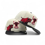 Off White Chicago Bulls Black Pre Curved Visor Gray Bottom New Era 9Fifty A Frame Hardwood Classics Snapback