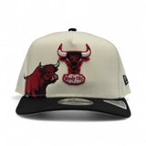 Off White Chicago Bulls Black Pre Curved Visor Gray Bottom New Era 9Fifty A Frame Hardwood Classics Snapback