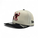 Off White Chicago Bulls Black Pre Curved Visor Gray Bottom New Era 9Fifty A Frame Hardwood Classics Snapback