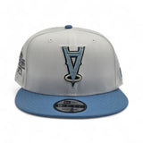 White Los Angeles Angels Upside Down Logo Sky Blue Visor Gray Bottom 2010 All Star Side Patch New Era 9Fifty Snapback