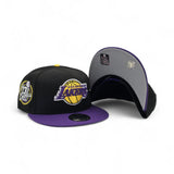 Black Los Angeles Lakers Purple Visor Gray Bottom 17X Champions Side Patch New Era 9Fifty Snapback
