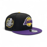 Black Los Angeles Lakers Purple Visor Gray Bottom 17X Champions Side Patch New Era 9Fifty Snapback