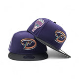 Dark Purple Arizona Diamondbacks Black Visor Gray Bottom 2998 Inaugural Season Side Patch New Era 9Fifty Snapback