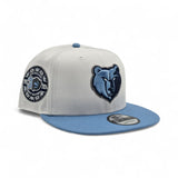 White Memphis Grizzlies Sky Blue Visor Gray Bottom 30th Season Side Patch New Era 9Fifty Snapback