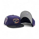 Dark Purple Arizona Diamondbacks Black Visor Gray Bottom 2998 Inaugural Season Side Patch New Era 9Fifty Snapback