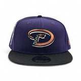 Dark Purple Arizona Diamondbacks Black Visor Gray Bottom 2998 Inaugural Season Side Patch New Era 9Fifty Snapback