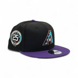 Black Arizona Diamondbacks Purple Visor Gray Bottom 25th Anniversary Side Patch New Era 9Fifty Snapback