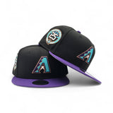 Black Arizona Diamondbacks Purple Visor Gray Bottom 25th Anniversary Side Patch New Era 9Fifty Snapback