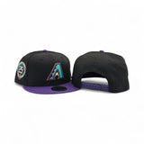 Black Arizona Diamondbacks Purple Visor Gray Bottom 25th Anniversary Side Patch New Era 9Fifty Snapback