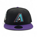 Black Arizona Diamondbacks Purple Visor Gray Bottom 25th Anniversary Side Patch New Era 9Fifty Snapback