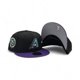Black Arizona Diamondbacks Purple Visor Gray Bottom 25th Anniversary Side Patch New Era 9Fifty Snapback