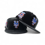 Black Velvet New York Mets Gray Bottom 1985 World Series Champions Side Patch New Era 59Fifty Fitted