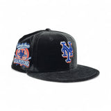 Black Velvet New York Mets Gray Bottom 1985 World Series Champions Side Patch New Era 59Fifty Fitted