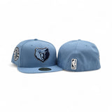 Sky Blue Memphis Grizzlies Gray Bottom 30th Season Side Patch New Era 59Fifty Fitted