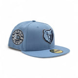Sky Blue Memphis Grizzlies Gray Bottom 30th Season Side Patch New Era 59Fifty Fitted