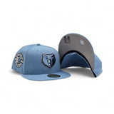 Sky Blue Memphis Grizzlies Gray Bottom 30th Season Side Patch New Era 59Fifty Fitted