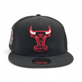 Black Chicago Bulls Gray Bottom 20th Anniversary 1st Championship Side Patch New Era 59Fifty Hardwood Classics Fitted