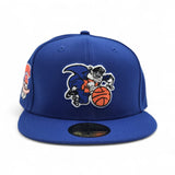 Royal Blue New York Knicks Gray Bottom 50th Anniversary Side Patch New Era 59Fifty Hardwood Classics Fitted
