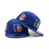 Royal Blue New York Knicks Gray Bottom 50th Anniversary Side Patch New Era 59Fifty Hardwood Classics Fitted
