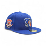 Royal Blue New York Knicks Gray Bottom 50th Anniversary Side Patch New Era 59Fifty Hardwood Classics Fitted