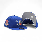 Royal Blue New York Knicks Gray Bottom 50th Anniversary Side Patch New Era 59Fifty Hardwood Classics Fitted