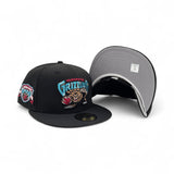 Black Vancouver Grizzlies Gray Bottom 1995 Inaugural Season Side Patch New Era 59Fifty Hardwood Classics Fitted