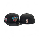 Black Vancouver Grizzlies Gray Bottom 1995 Inaugural Season Side Patch New Era 59Fifty Hardwood Classics Fitted