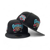 Black Vancouver Grizzlies Gray Bottom 1995 Inaugural Season Side Patch New Era 59Fifty Hardwood Classics Fitted