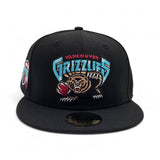 Black Vancouver Grizzlies Gray Bottom 1995 Inaugural Season Side Patch New Era 59Fifty Hardwood Classics Fitted
