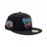 Black Vancouver Grizzlies Gray Bottom 1995 Inaugural Season Side Patch New Era 59Fifty Hardwood Classics Fitted