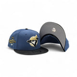 Indigo Blue Toronto Blue Jays Tonal Black Camo Visor Gray Bottom 1993 World Series Side Patch New Era 59Fifty Fitted