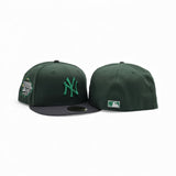 Green New York Yankees Dark Gray Visor Gray Bottom 1999 World Series Side Patch New Era 59Fifty Fitted