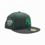 Green New York Yankees Dark Gray Visor Gray Bottom 1999 World Series Side Patch New Era 59Fifty Fitted