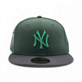 Green New York Yankees Dark Gray Visor Gray Bottom 1999 World Series Side Patch New Era 59Fifty Fitted