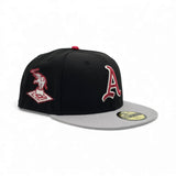 Black Kansas City Athletics Gray Visor Red Bottom 1960 All Star Game Side Patch New Era 59Fifty Fitted